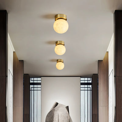 AureliaGlow | Alabaster Oval Ceiling Lamp for Heavenly Glow - OpalDwell