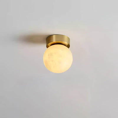 AureliaGlow | Alabaster Oval Ceiling Lamp for Heavenly Glow - OpalDwell