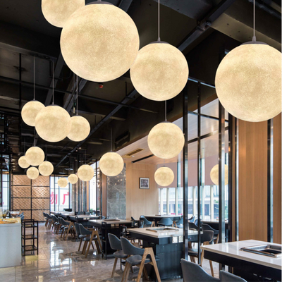 LunaWeave Moon Pattern Pendant Light In Bamboo Shade OpalDwell