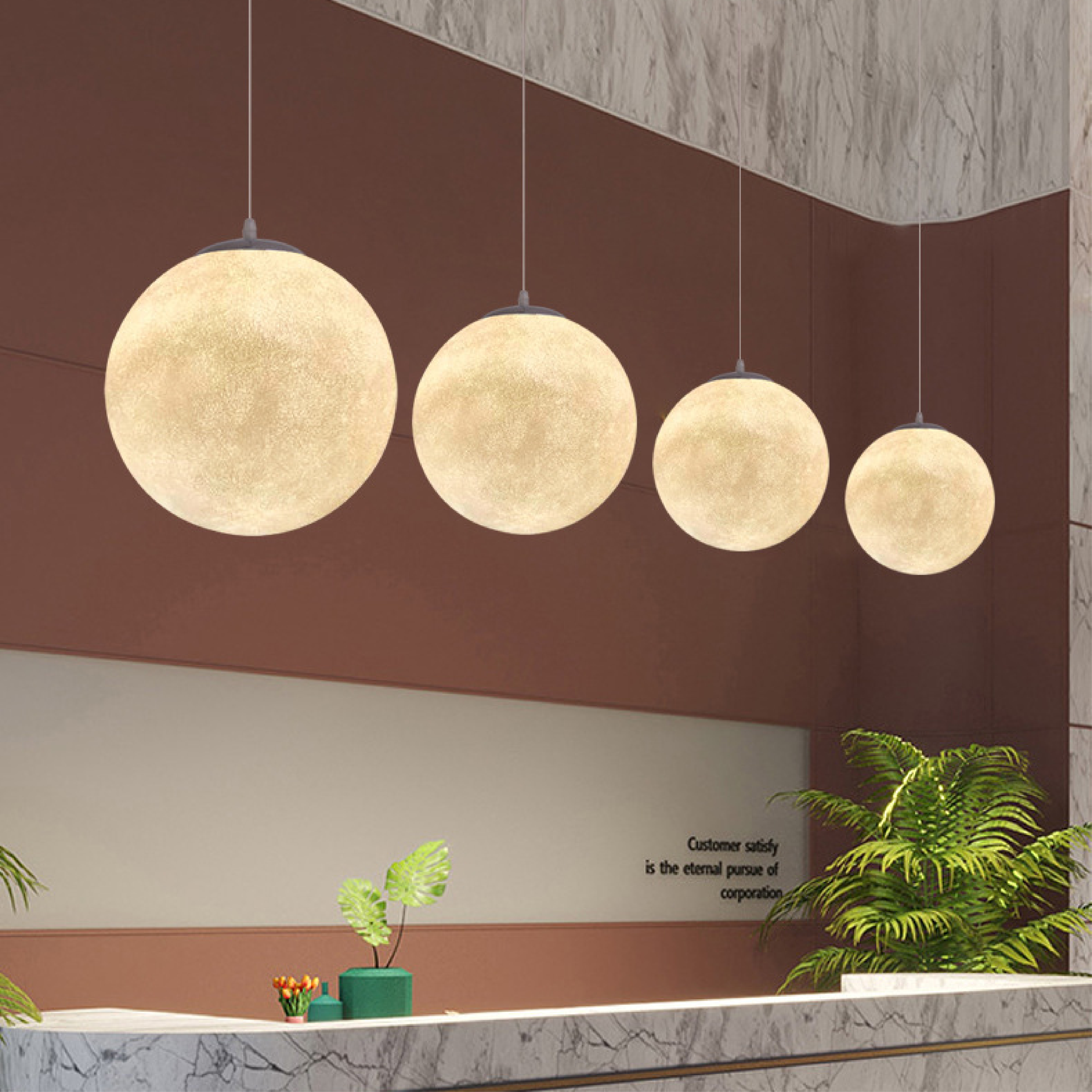 LunaWeave Moon Pattern Pendant Light In Bamboo Shade OpalDwell