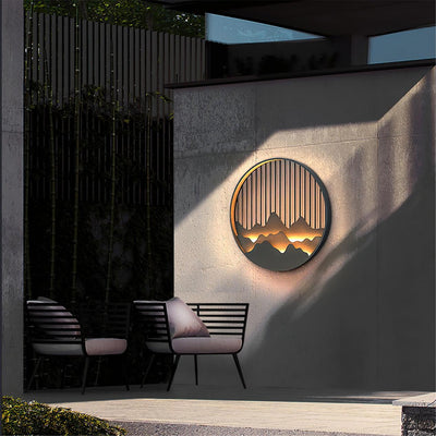 Cairncrest Outdoor Wall Lamp With Elegant Mountain Motifs - OpalDwell
