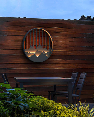 Cairncrest Outdoor Wall Lamp With Elegant Mountain Motifs - OpalDwell