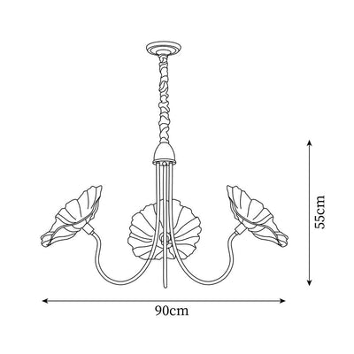 Lyria Glass Flower Chandelier With Frosted Leaf Bloom Light - OpalDwell
