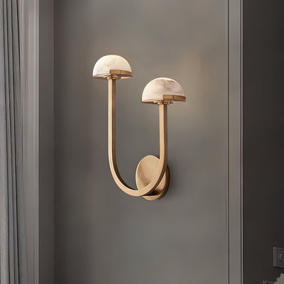 Alabaster Glow Wall Lamp Natural Mushroom Inspired Light - OpalDwell