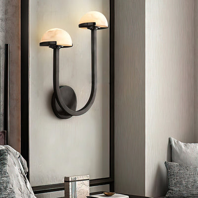 Alabaster Glow Wall Lamp Natural Mushroom Inspired Light - OpalDwell