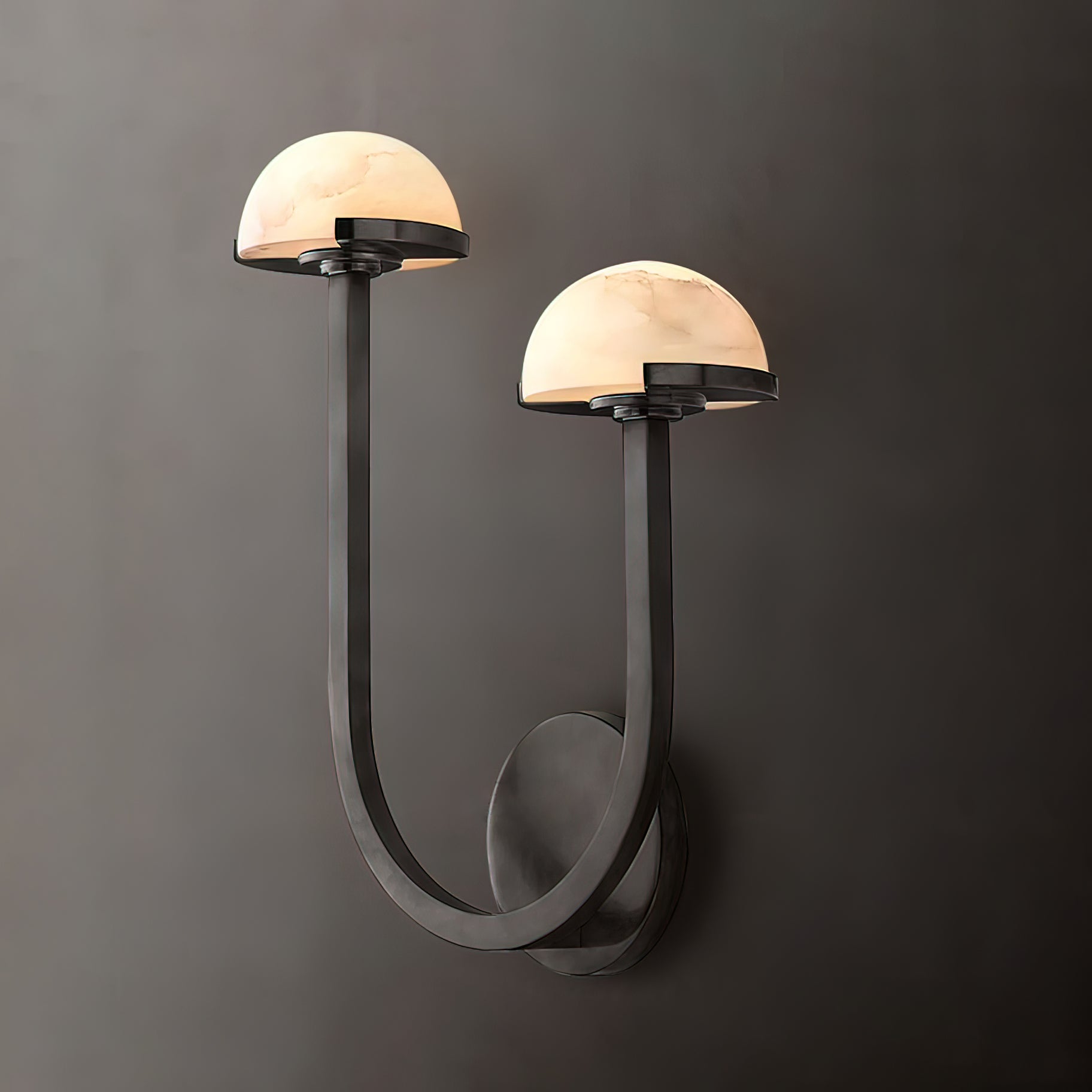 Alabaster Glow Wall Lamp Natural Mushroom Inspired Light - OpalDwell