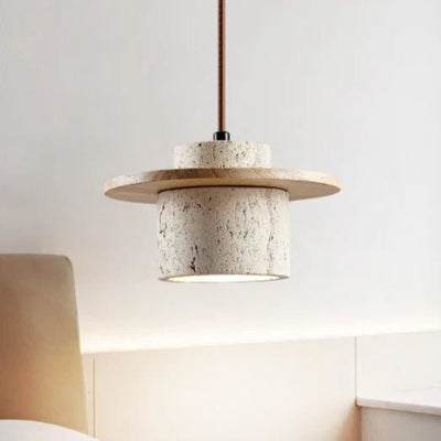 TerraStone Travertine Pendant Light With Adjustable Cord OpalDwell