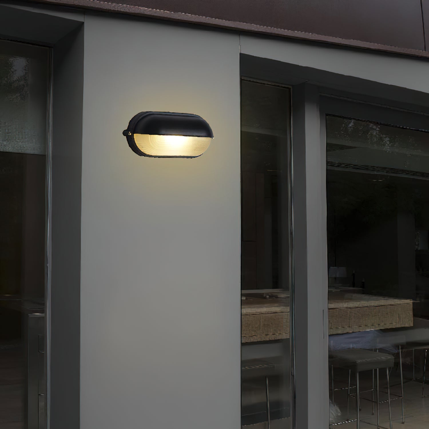 Maris Outdoor Wall Light With Industrial Ribbed Glass - OpalDwell
