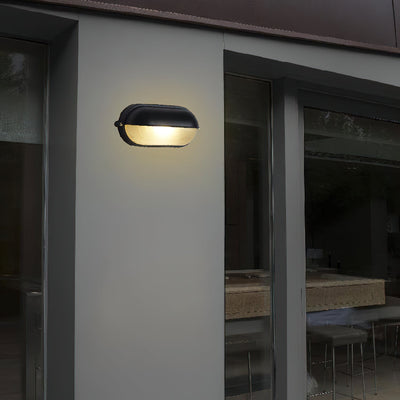 Maris Outdoor Wall Light With Industrial Ribbed Glass - OpalDwell