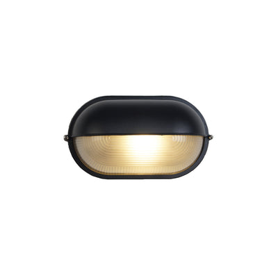 Maris Outdoor Wall Light With Industrial Ribbed Glass - OpalDwell