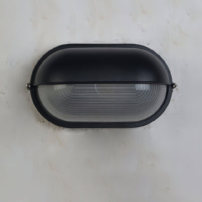 Maris Outdoor Wall Light With Industrial Ribbed Glass - OpalDwell