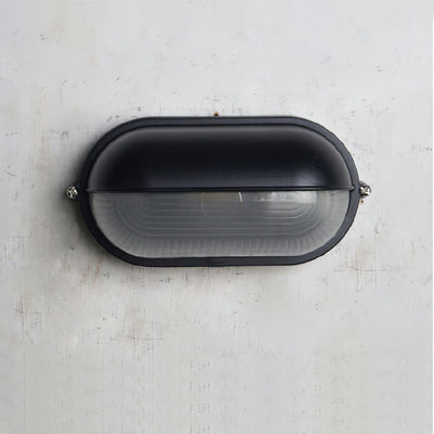 Maris Outdoor Wall Light With Industrial Ribbed Glass - OpalDwell