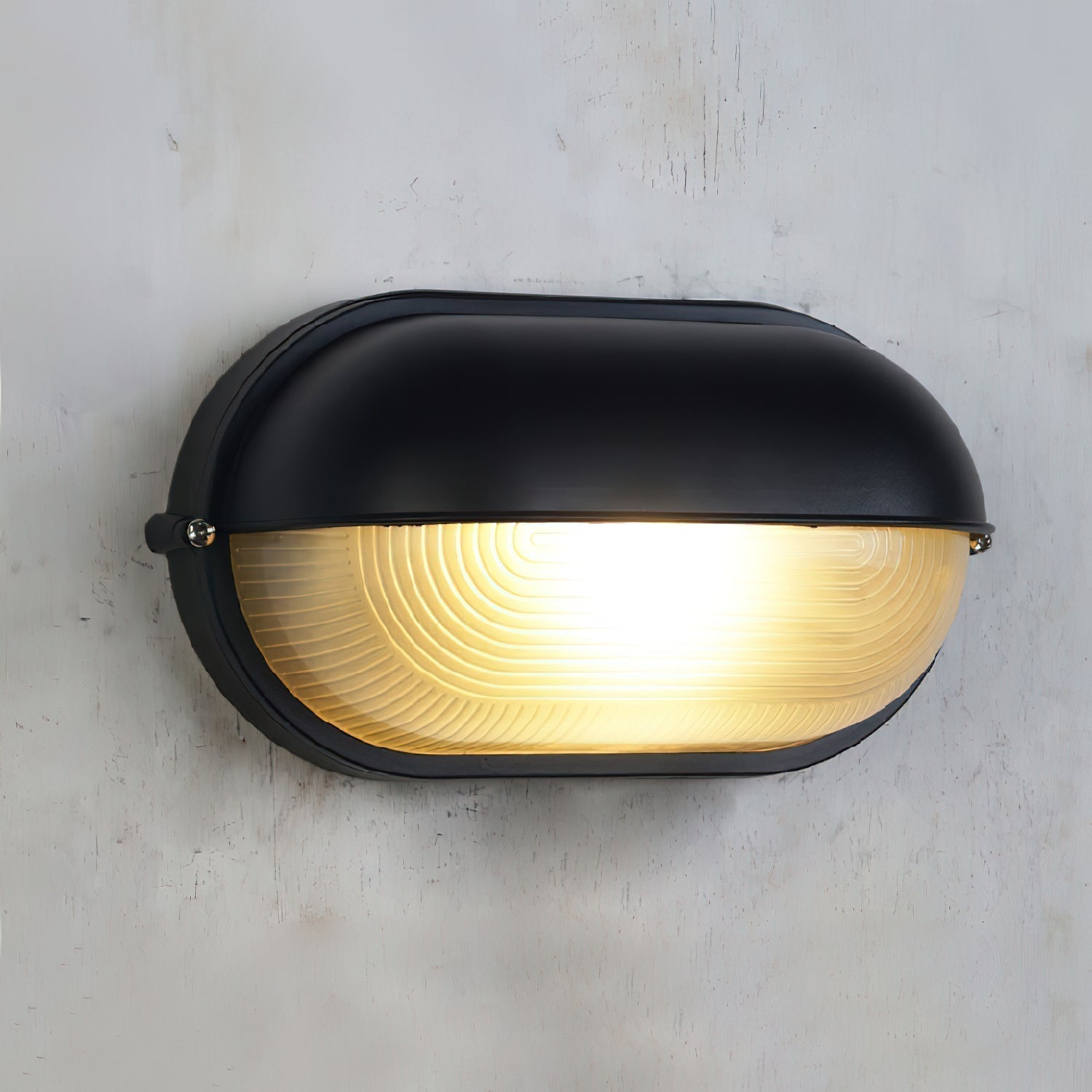 Maris Outdoor Wall Light With Industrial Ribbed Glass - OpalDwell