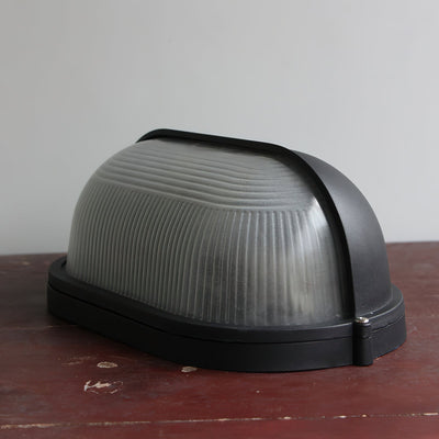 Maris Outdoor Wall Light With Industrial Ribbed Glass - OpalDwell