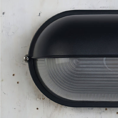 Maris Outdoor Wall Light With Industrial Ribbed Glass - OpalDwell