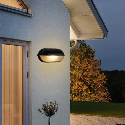 Maris Outdoor Wall Light With Industrial Ribbed Glass - OpalDwell