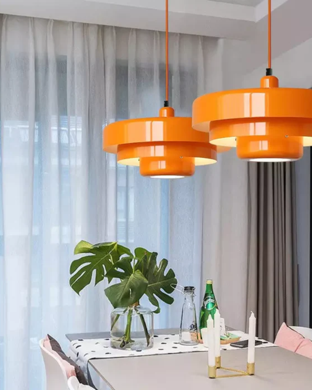 Solara Retro Orange Pendant Light With Modern Twist - OpalDwell