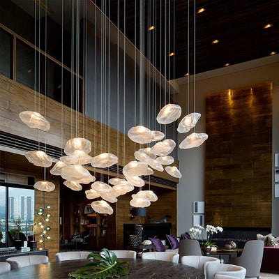 NimbusGlow – Whimsical Cloud-Inspired Glass Pendant Light - OpalDwell