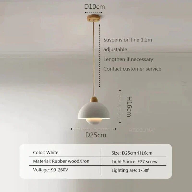 HavenOak Wooden Hanging Lamp Ambient Natural Pendant Light - OpalDwell