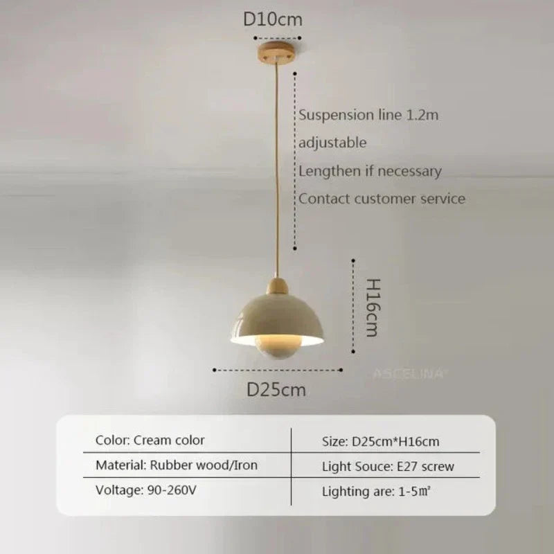 HavenOak Wooden Hanging Lamp Ambient Natural Pendant Light - OpalDwell