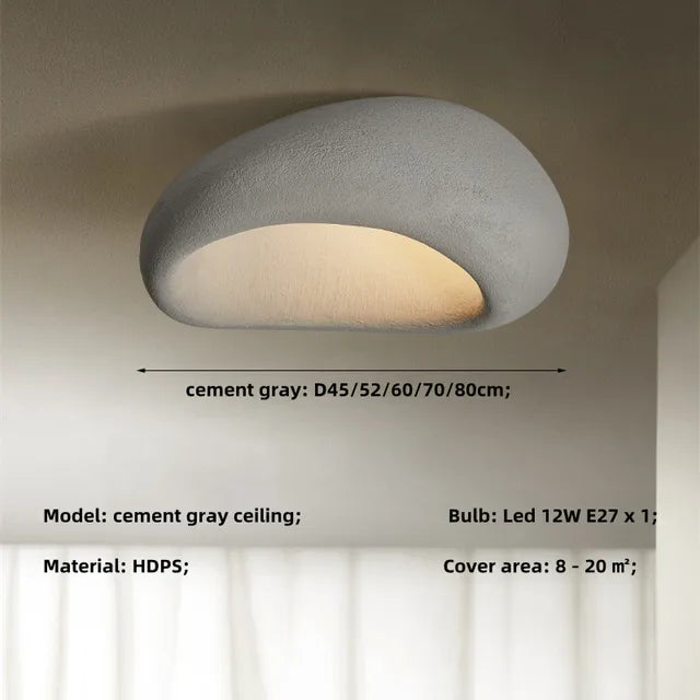 Yunari Glow Ceiling Light Japanese Wabi Sabi Decor - OpalDwell
