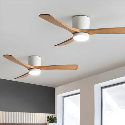 Everwood Nordic Wood Ceiling Fan Light 42 and 48 Inch LED Fixture OpalDwell