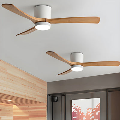 Everwood Nordic Wood Ceiling Fan Light 42 and 48 Inch LED Fixture OpalDwell