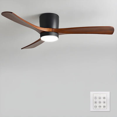 Everwood Nordic Wood Ceiling Fan Light 42 and 48 Inch LED Fixture OpalDwell