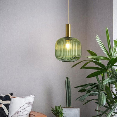 Nordic Fluted Glass Pendant Lamp for Modern Interiors OpalDwell