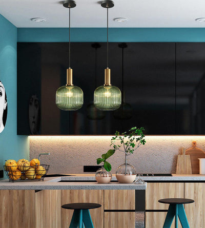Nordic Fluted Glass Pendant Lamp for Modern Interiors OpalDwell