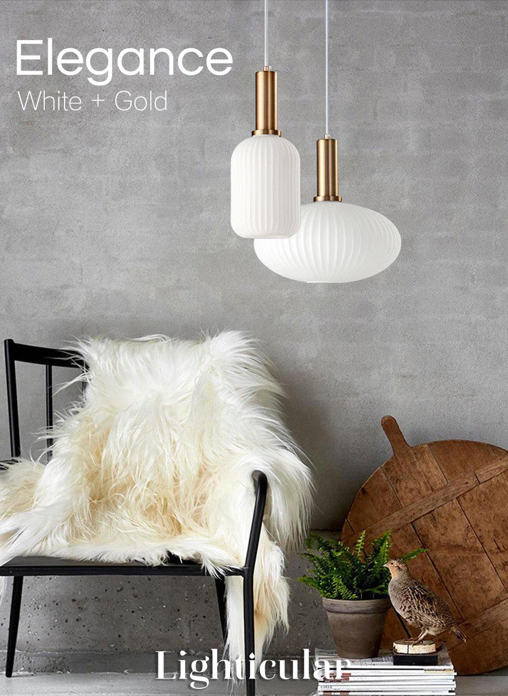 Nordic Fluted Glass Pendant Lamp for Modern Interiors OpalDwell