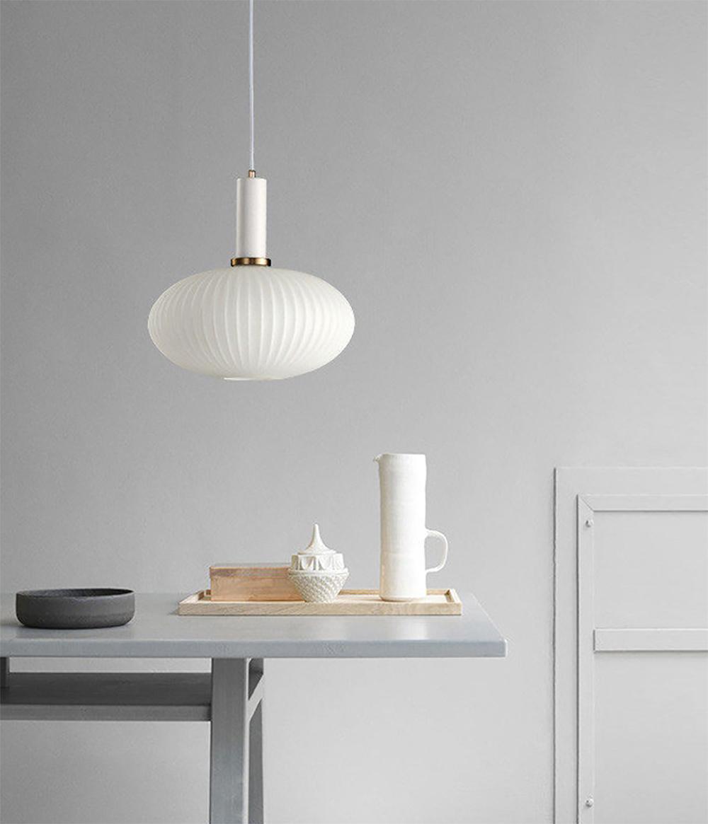 Nordic Fluted Glass Pendant Lamp for Modern Interiors OpalDwell