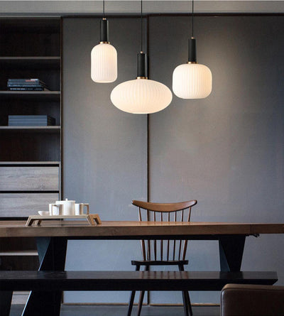 Nordic Fluted Glass Pendant Lamp for Modern Interiors OpalDwell