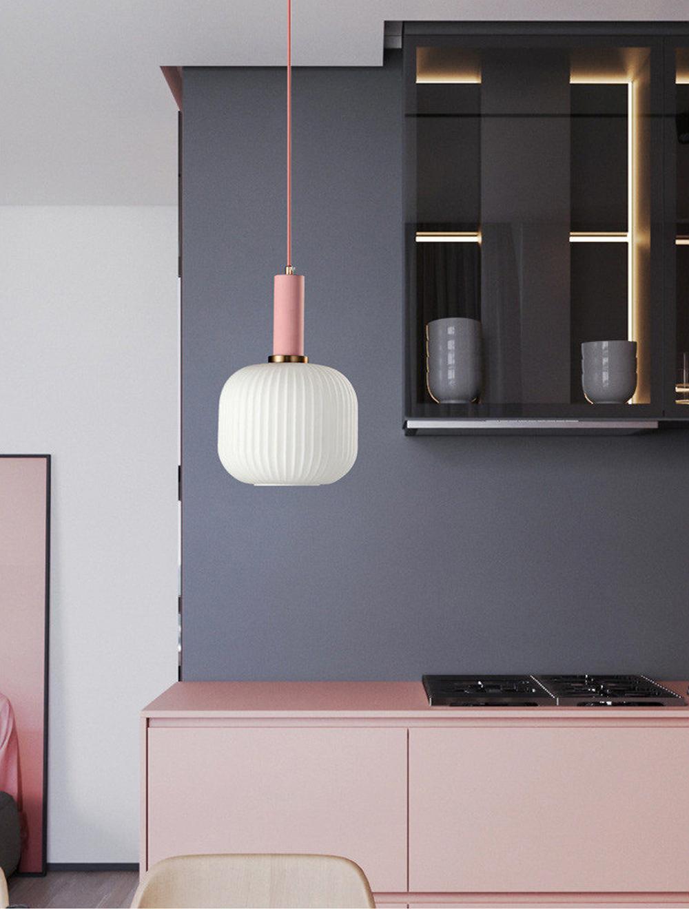Nordic Fluted Glass Pendant Lamp for Modern Interiors OpalDwell