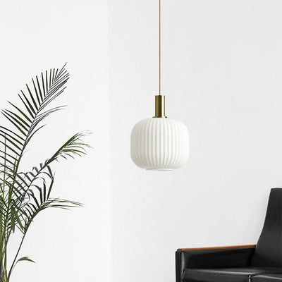 Nordic Fluted Glass Pendant Lamp for Modern Interiors OpalDwell