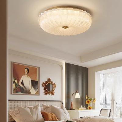 Nyra Ripple Glass Ceiling Light | Sleek Modern Glow OpalDwell
