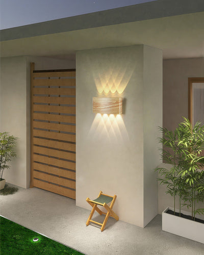 LumaVerde Woodgrain LED Outdoor Sconce Weather-Resistant - OpalDwell