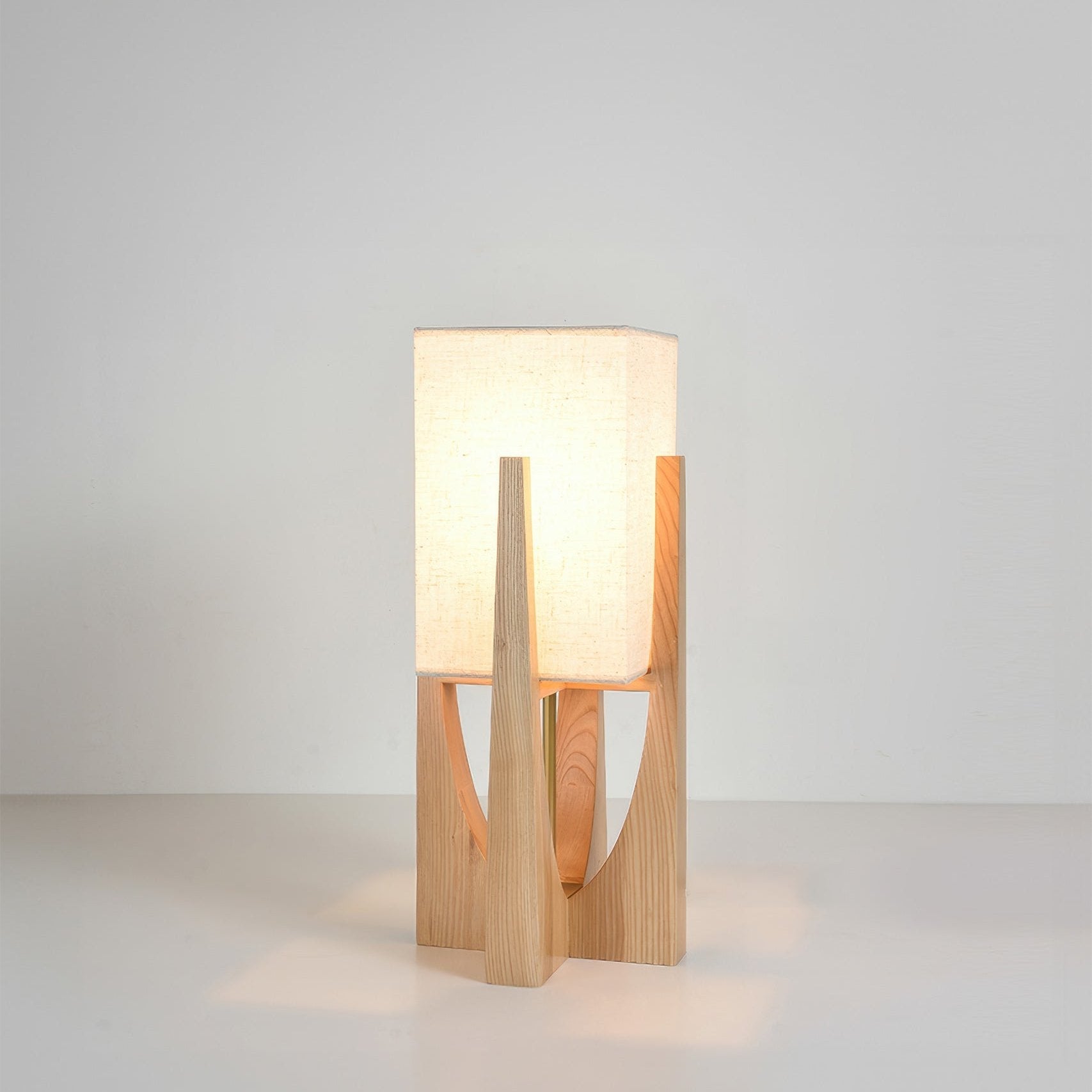 Caelum Solid Walnut Floor Lamp With Linen Shade for Living Rooms OpalDwell