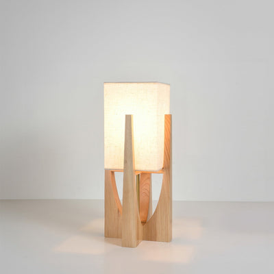 Caelum Solid Walnut Floor Lamp With Linen Shade for Living Rooms OpalDwell