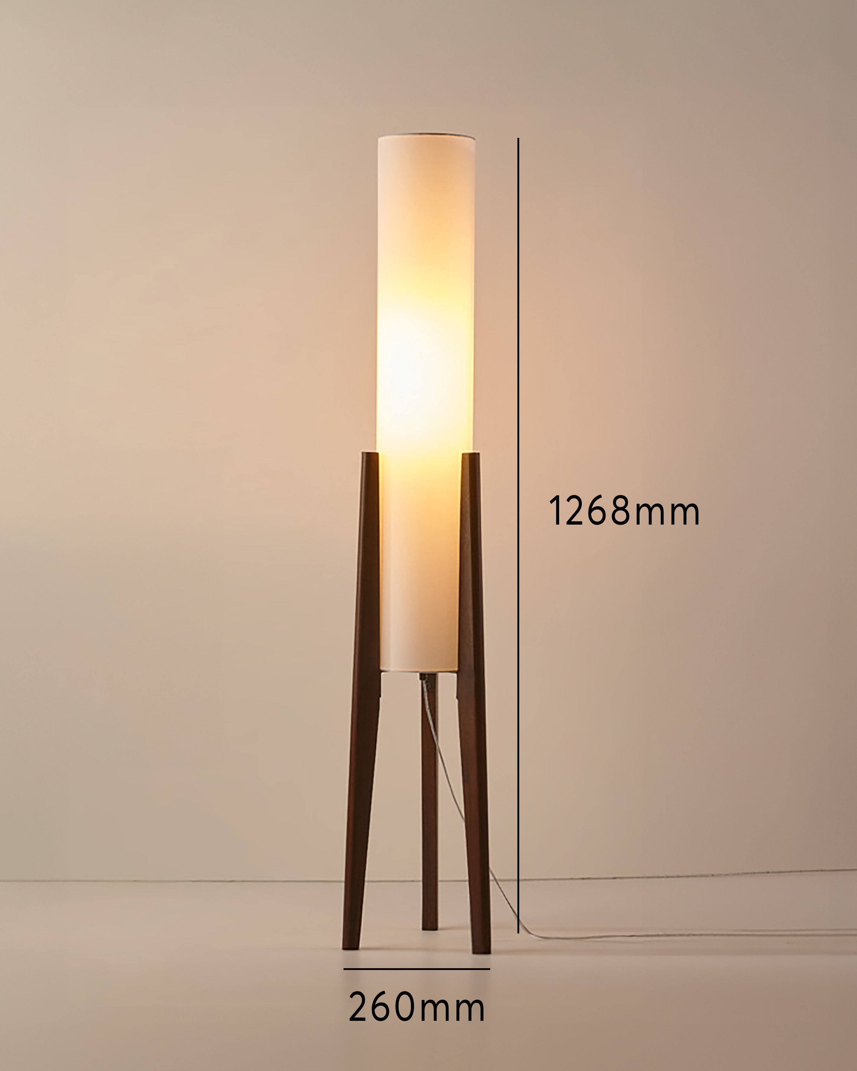 NovaOak Walnut Floor Lamp Solid Wood With Fabric Shade OpalDwell