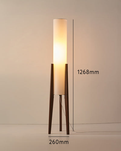 NovaOak Walnut Floor Lamp Solid Wood With Fabric Shade OpalDwell