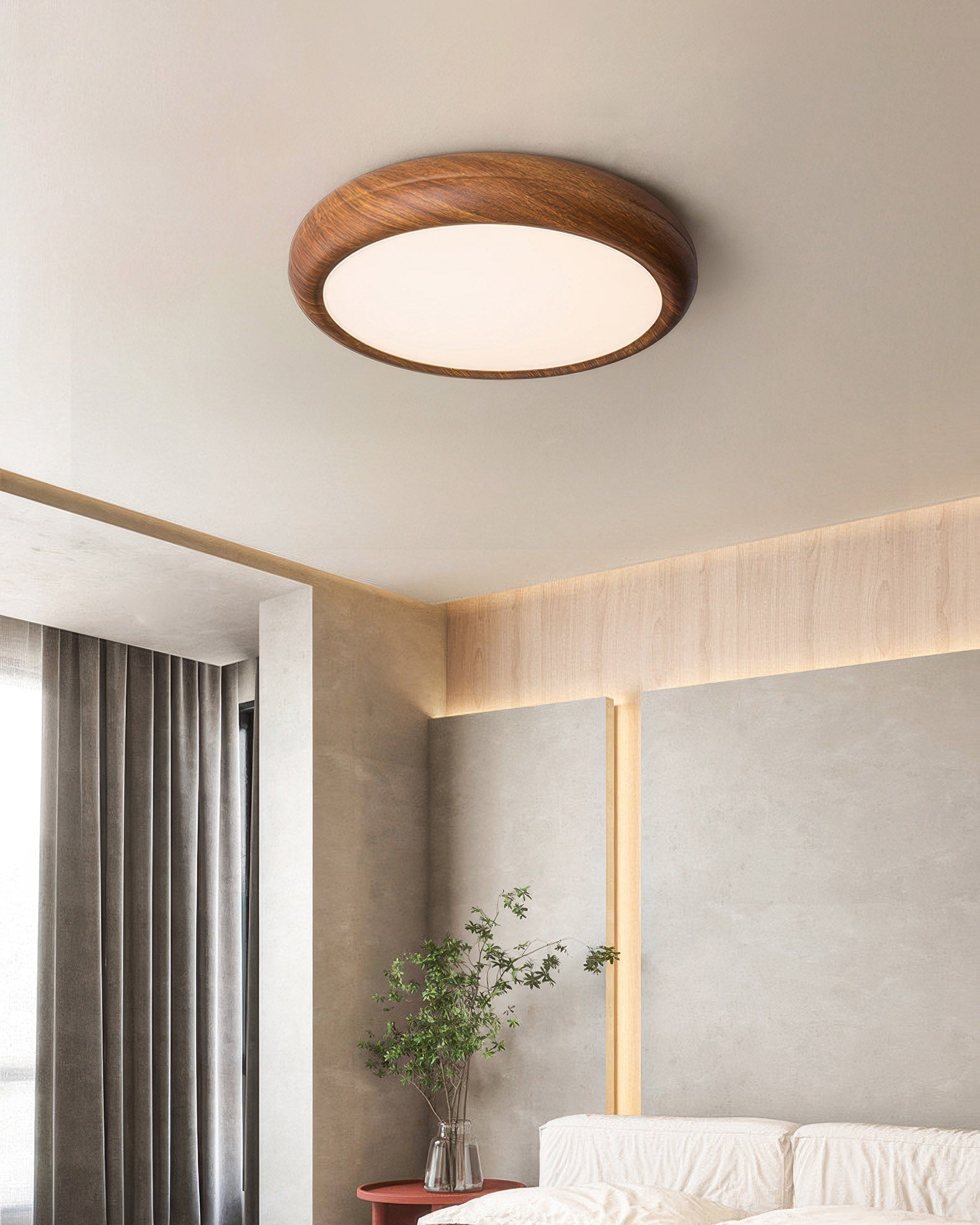 Nexa Walnut Ceiling Light With Full Spectrum Lighting - OpalDwell