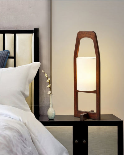HikariZen Floor Lamp, Japanese Wood, Retro Zen Glow OpalDwell