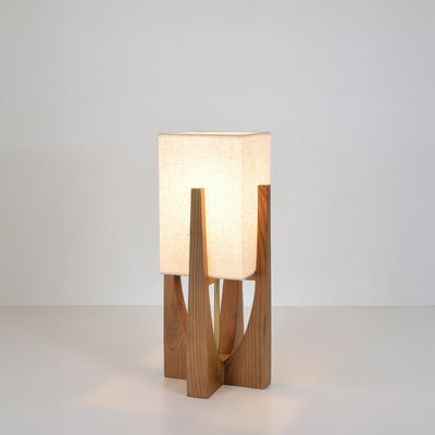 Caelum Solid Walnut Floor Lamp With Linen Shade for Living Rooms OpalDwell