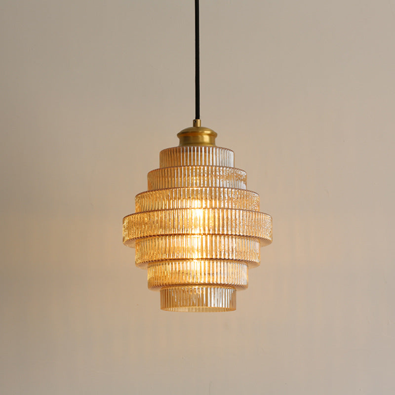 Elara Glass and Brass Bottle Pendant Lamp with Vintage Glow - OpalDwell