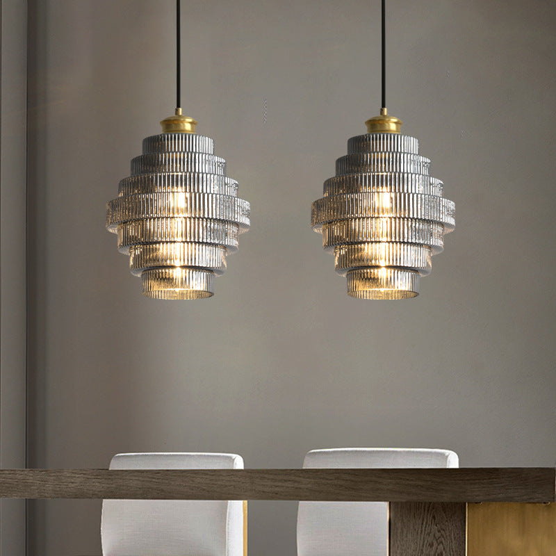 Elara Glass and Brass Bottle Pendant Lamp with Vintage Glow - OpalDwell