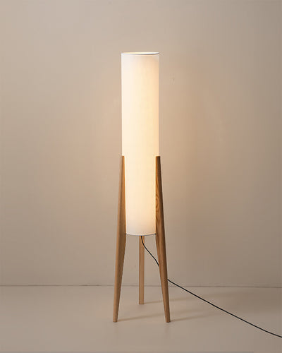 NovaOak Walnut Floor Lamp Solid Wood With Fabric Shade OpalDwell