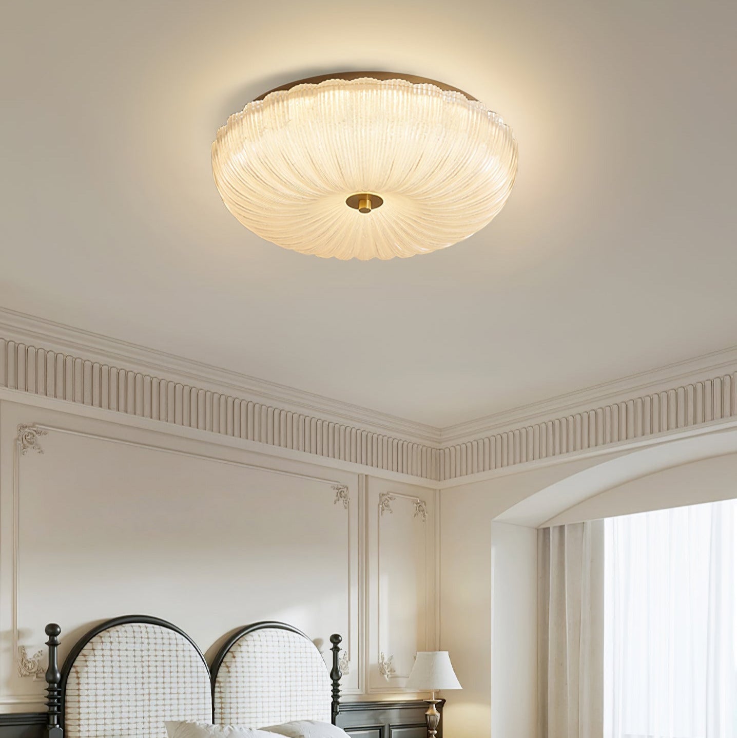 Nyra Ripple Glass Ceiling Light | Sleek Modern Glow OpalDwell