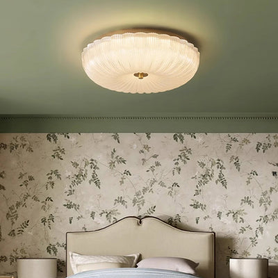 Nyra Ripple Glass Ceiling Light | Sleek Modern Glow OpalDwell