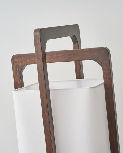 HikariZen Floor Lamp, Japanese Wood, Retro Zen Glow OpalDwell